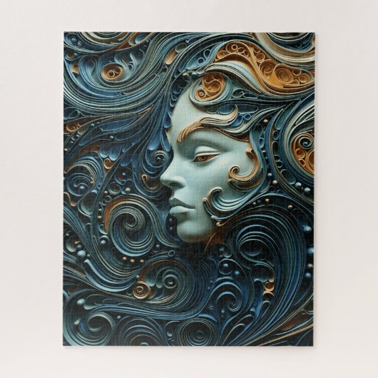 Moonlit Vrouw 3D Kunst Legpuzzel (Verticaal)