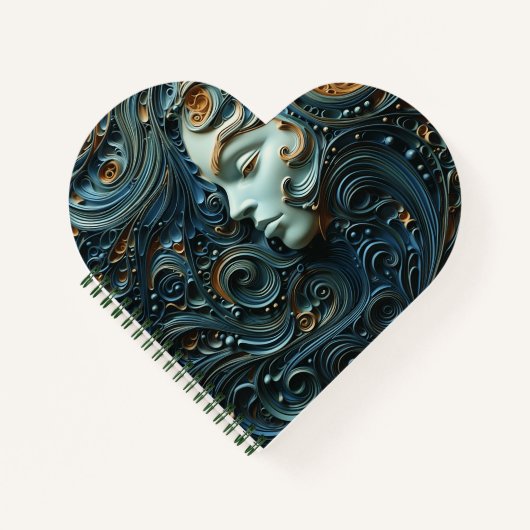 Moonlit Vrouw 3D Kunst Notitieboek (Voorkant)