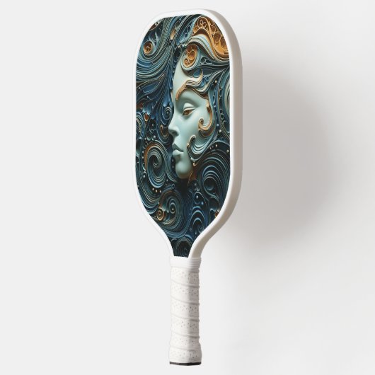 Moonlit Vrouw 3D Kunst Pickleball Paddle (Links)