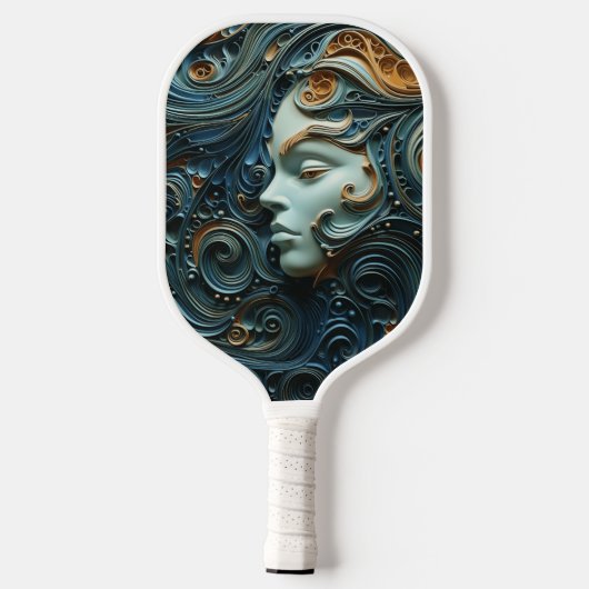 Moonlit Vrouw 3D Kunst Pickleball Paddle (Achterkant)