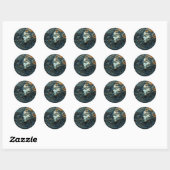 Moonlit Vrouw 3D Kunst Ronde Sticker (Vel)