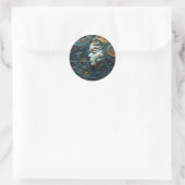 Moonlit Vrouw 3D Kunst Ronde Sticker (Tas)