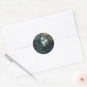 Moonlit Vrouw 3D Kunst Ronde Sticker (Envelop)