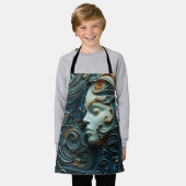 Moonlit Vrouw 3D Kunst Schort (Gedragen)