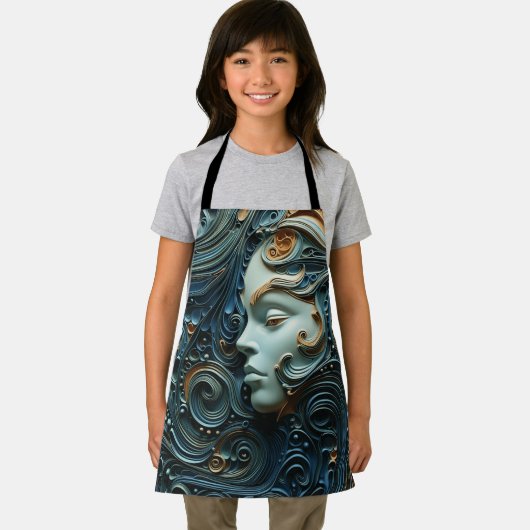 Moonlit Vrouw 3D Kunst Schort (Insitu)