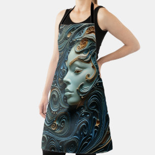Moonlit Vrouw 3D Kunst Schort