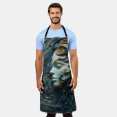 Moonlit Vrouw 3D Kunst Schort (Gedragen)