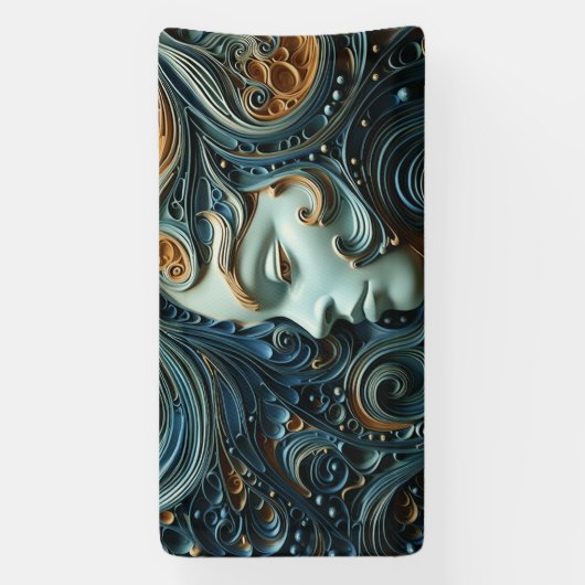 Moonlit Vrouw 3D Kunst Spandoek (Verticaal)