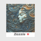 Moonlit Vrouw 3D Kunst Sticker (Vel)