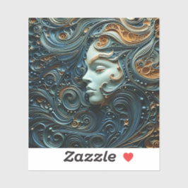 Moonlit Vrouw 3D Kunst Sticker