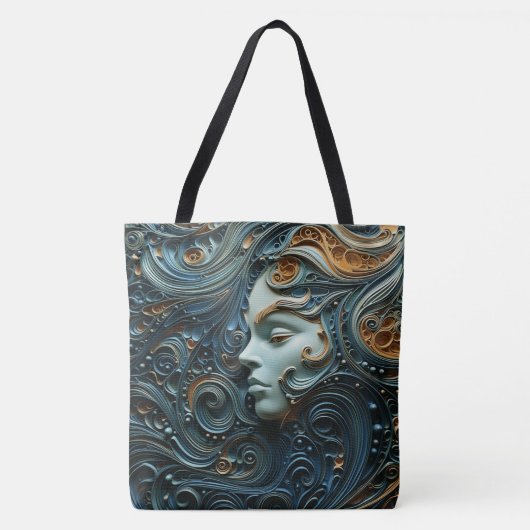 Moonlit Vrouw 3D Kunst Tote Bag (Voorkant)