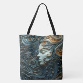 Moonlit Vrouw 3D Kunst Tote Bag (Achterkant)