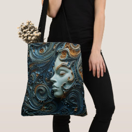 Moonlit Vrouw 3D Kunst Tote Bag