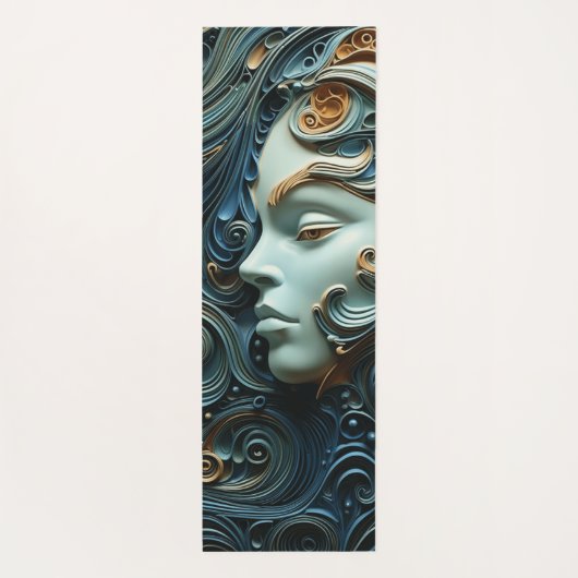 Moonlit Vrouw 3D Kunst Yogamat (Achterkant)