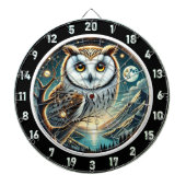 Moonlit Watcher Owl Dartboard Design Dartbord (Voorkant)