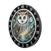 Moonlit Watcher Owl Dartboard Design Dartbord (Voorkant Rechts)