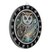 Moonlit Watcher Owl Dartboard Design Dartbord (Voorkant Links)