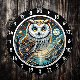 Moonlit Watcher Owl Dartboard Design Dartbord
