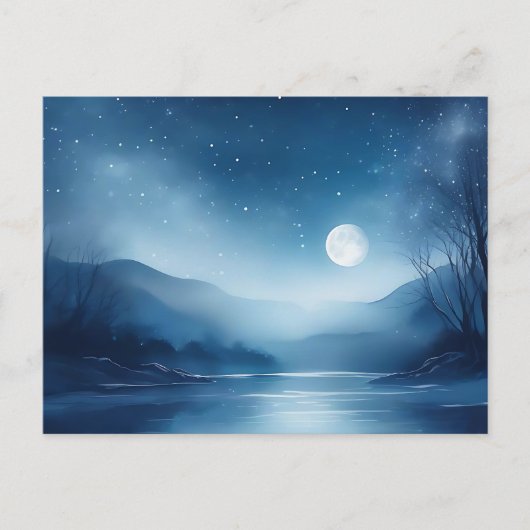 Moonlit Waters Een Dromerig Nachtlandschap Briefkaart (Voorkant)