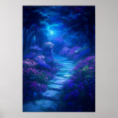 Moonlit Weg in de tuin der dromen Poster (Voorkant)