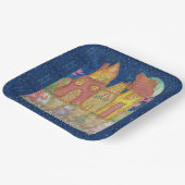 Moonlit Whimsical Houses Papieren Bordje (Gebogen)