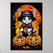Moonlit Whiskers, Schattig Kat Poster (Voorkant)