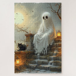 Moonlit Whispers: De geest en de kat Legpuzzel