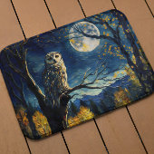 Moonlit Whispers - Van Gogh's Owl in Herfst Forest Badmat