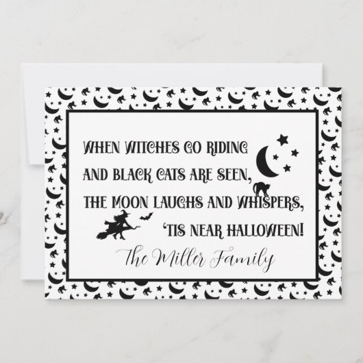 Moonlit Whispers & Witching Hour Magic Feestdagenkaart (Voorkant)