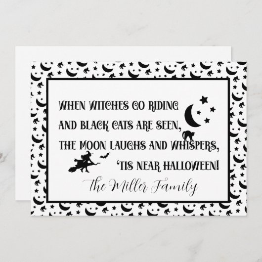 Moonlit Whispers & Witching Hour Magic Feestdagenkaart (Voorkant / Achterkant)