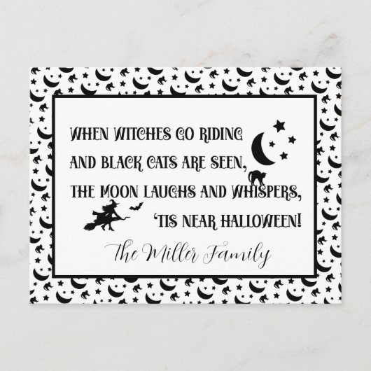 Moonlit Whispers & Witching Hour Magic Feestdagenkaart (Voorkant)