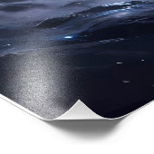 Moonlit White Tiger Guardian – Blue Fantasy Spirit Foto Afdruk (Hoek)