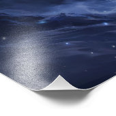 Moonlit White Tiger Guardian – Blue Fantasy Spirit Foto Afdruk (Hoek)