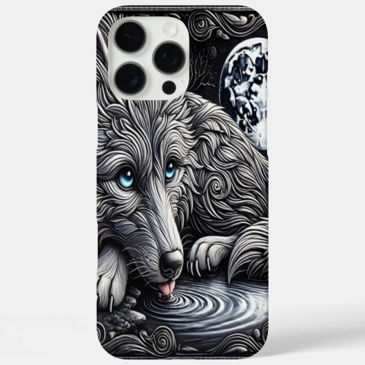 Moonlit White Wolf Wonder Case-Mate iPhone Case (Achterkant)