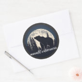 Moonlit Wilderness natuur beer silhouet Ronde Sticker (Envelop)