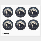 Moonlit Wilderness natuur beer silhouet Ronde Sticker (Vel)