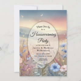 Moonlit Wildflower Whispers Housewarming Kaart