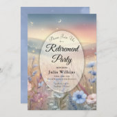Moonlit Wildflower Whispers Retirement Party Kaart (Voorkant / Achterkant)