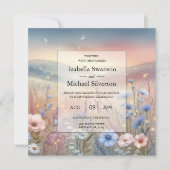 Moonlit Wildflower Whispers Wedding Kaart (Voorkant)