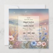 Moonlit Wildflower Whispers Wedding Kaart (Voorkant)