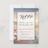 Moonlit Wildflower Whispers Wedding RSVP Kaartje (Voorkant)