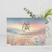 Moonlit Wildflower Whispers Wedding Save The Date (Staand voorkant)