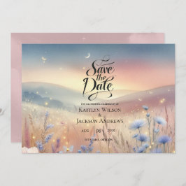 Moonlit Wildflower Whispers Wedding Save The Date