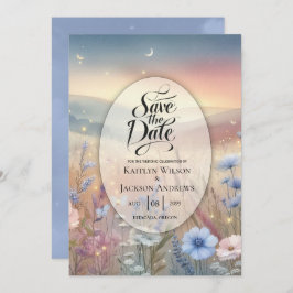 Moonlit Wildflower Whispers Wedding Save The Date