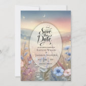 Moonlit Wildflower Whispers Wedding Save The Date (Voorkant)