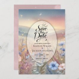 Moonlit Wildflower Whispers Wedding Save The Date