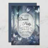 Moonlit Wings en Midnight Magic Dinner Party Kaart (Voorkant / Achterkant)