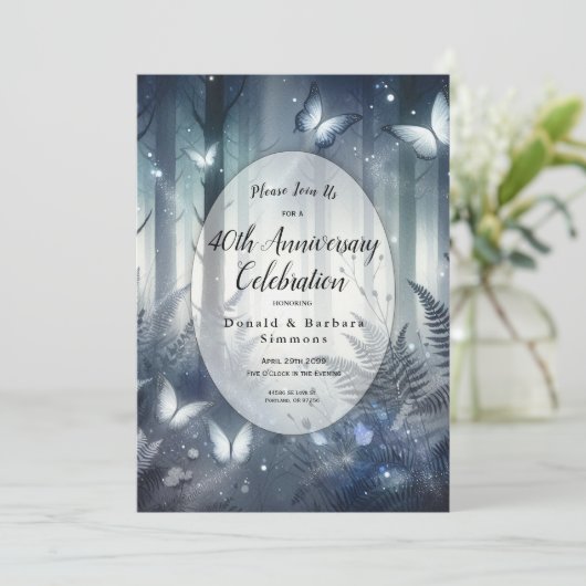 Moonlit Wings en Midnight Magic Jubileumfeest Kaart (Staand voorkant)