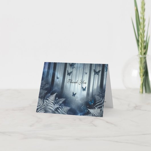 Moonlit Wings en Midnight Magic Wedding Bedankkaart (Voorkant)