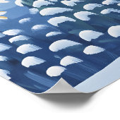 Moonlit Winter Village met Snowy Pathway Poster (Hoek)